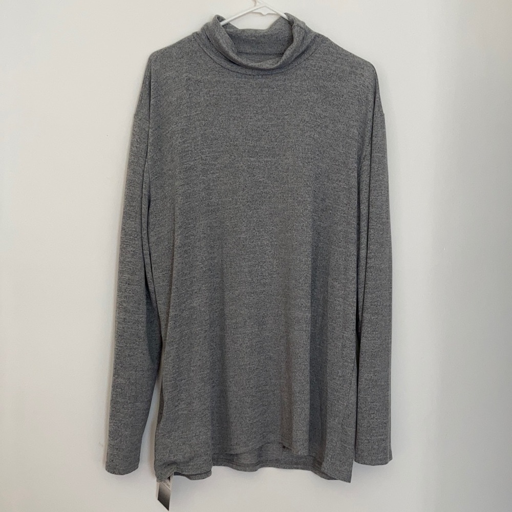 Qeetung XL Men’s Gray Turtleneck Long Sleeve
